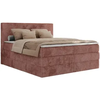 MKS Boxspringbett, Rosa, H3, 7-Zonen, Rechteckig, 180x200 cm, Oeko-Tex®, Schlafzimmer, Betten, Boxspringbetten