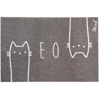madaboutmats Fussmatte , Grau , Kunststoff , Katze , rechteckig , 50x75 cm , rutschfest, für Fußbodenheizung geeignet, für alle Fußböden geeignet, rutschhemmend, schützt den Fußboden, pflegeleicht, widerstandsfähig, recycelbar , Teppiche und Böden, Schmutzfangmatten, Fußmatten