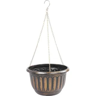 Blumentopf Strend Pro, hängend, zum Aufhängen, golden, 24,5x15 cm, mit Kette und Aufhänger