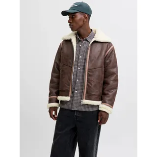 JACK & JONES Jack and Jones JORLIVERPOOL AVIATOR JACKET SN in Braun & Gr.: XXL