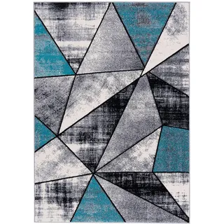 Pergamon Brilliant Magic Kurzflorteppich 160 x 230 cm Blau/Grau/Türkis