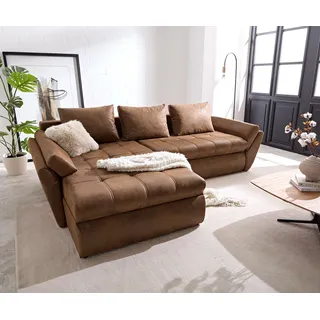 Ecksofa Loana 275x185 cm Braun mit Schlaffunktion