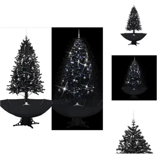vidaXL Schneiender Weihnachtsbaum mit Schirmfuß Schwarz 190 cm PVC - Weihnachtsbäume - Schwarz
