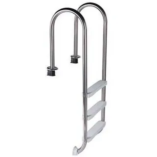 Mountfield Azuro Schmale 3-stufige Kunststoff-poolleiter Für Aufstellbecken 110 Cm - Stainless Steel - One Size