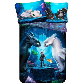 Leinen inklusive How to Train Your Dragon 140x200, 70x90 cm - Blau