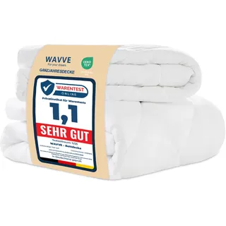 WAVVE Bettdecke 200x200cm 4 Jahreszeiten 2er Set - Sommerdecke 200x200 150gsm+Ganzjahresdecke 200 x 200 300gsm=Winterdecke 450gsm, Steppdecke Atmungsaktive für Vierjahreszeiten/Sommer/Winter