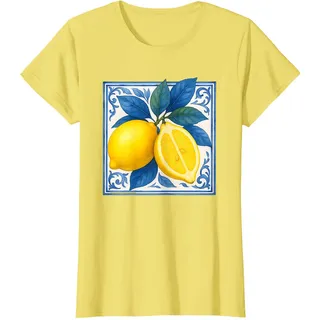 Frische mediterrane Zitronen Italien T-Shirt, Damen, Gelb, XXL