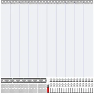 Vevor Streifenvorhang 10 Stück 213 cm x 152 cm Transparent