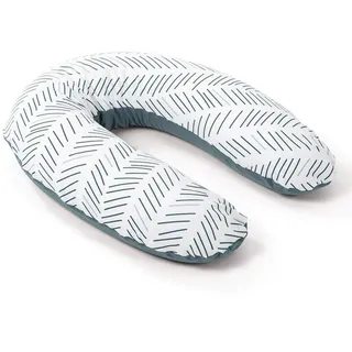 Doomoo Still-& Schwangerschaftskissen Buddy, 180cm inkl. Bezug aus Tetra Bio-Baumwolle, mit feiner EPS-Mikroperlenfüllung, Oeko-TEX Standard 100, Ethnic Petrol