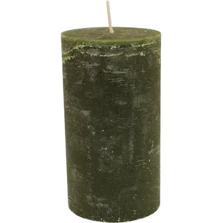 Ambia Home Stumpenkerze , Grün , rund , 18 cm , Dekoration, Kerzen & Kerzenhalter, Stumpenkerzen