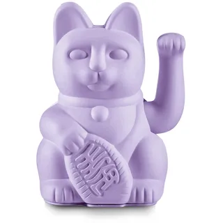 donkey Products Lucky Cat Lilac Japanische Glücksbringer Winkekatze aus Kunststoff in der Farbe Lila, Größe: 8,5x10,5x15 cm, 330544