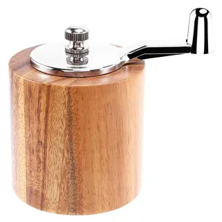 Tsudoku Pfeffermühle, Pfeffermühle aus Holz, mit Kurbel, mit klassischem Griff u - Braun