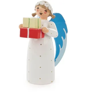 Engel weiß mit Paket H: 7,5cm NEU Holzengel Holzfigur Weihnachtsfigur Erzgebirge