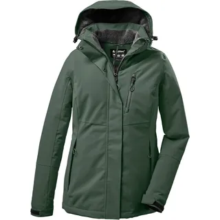 KILLTEC Damen Kow 140 WMN Jckt Funktionsjacke/Outdoorjacke Mit Abzippbarer Kapuze, Grün/grau, 44