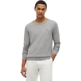 Tommy Hilfiger Essential Cotton Crew Neck aus Baumwolle, grau Medium Grey heather), M