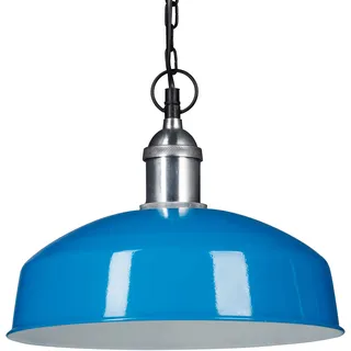 Relaxdays Pendelleuchte, Eisen, Kette, einflammig, 40 Watt, moderne Hängelampe, H x B x T: 142 x 31 x 31 cm, hellblau, 10020865_45, 31 x 31 x 142 cm