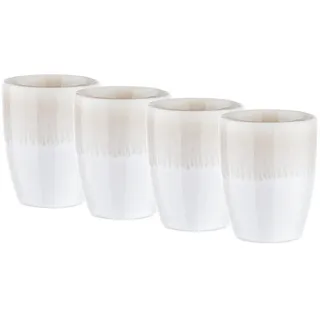Butlers Tassen Becher 4er-Set Atlantis 300 ml , Beige , Keramik , Geschirr, Tassen, Kaffeetassen