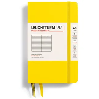 LEUCHTTURM1917 344794 Notizbuch Pocket (A6), Hardcover, liniert, zitrone