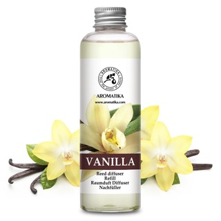 Raumduft Nachfüllflasche Vanille 200ml - Nachfüller mit Naturreinem Ätherischen Vanille Öl - Intensiv & Langanhaltend Aroma Natürlich - Raumlufterfrischer fur Zuhausem - Büro - SPA - Aromatherapie