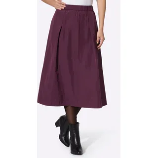 Schlupfrock HEINE, Damen, Gr. 40, lila (burgund), 100% Polyester, unifarben, wadenlang, Röcke Schlupfrock