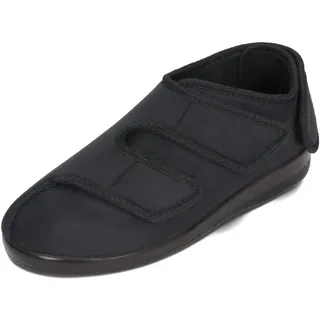 OrtoMed Orthopädische Schuhe Damen Herren Verstellbare Breite Klettverschluss 36-46 EU (44, Schwarz 6051)