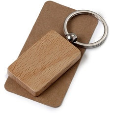Mopec MW5 Schlüsselanhänger aus Holz, rechteckig, 3 x 5,2 cm, bunt