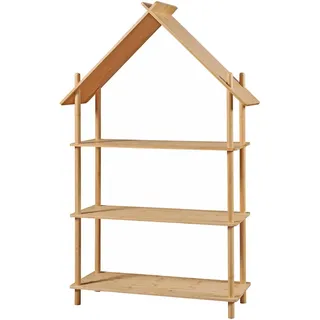 [en.casa] Kinderregal Hamarøy , Naturfarben , Naturmaterialen , 3 Fächer , 90x137x30 cm , Babymöbel & Kindermöbel, Babyzimmer, Babyregale & Kinderregale