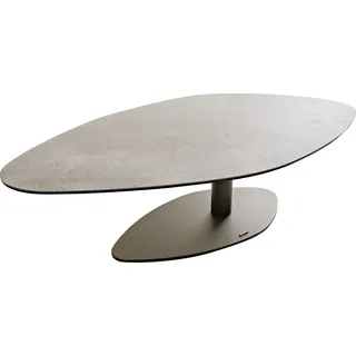 DeLife Couchtisch Vibana Keramik Aspetto Concreto Betonfarbig Gestell Effektfinish Titan