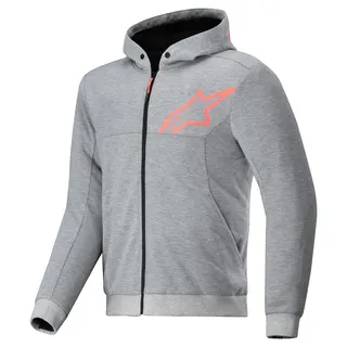 Alpinestars Chrome V2 Sport Motorrad Zip Hoodie grau/rot M