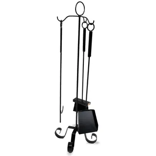 Schwarzes Kaminbesteck 3 Stück 75 cm LOFT - Schwarz