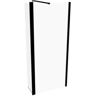 HÜPPE Design pure Seitenwand, alleinstehend, mit beweglichem Segment, Breite 900mm, Höhe 2000mm, Anschlag links & rechts, 8P1205123321, Duschkabine: Profilfarbe Black Edition Glas ESG klar