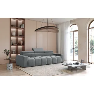 Bigsofa Couchgarnitur DARCY Megasofa in Stoff Salvador Grau - Grau