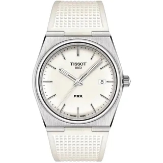 Tissot PRX 40 mm Schweizer Quarz-Uhr mit weißem Zifferblatt