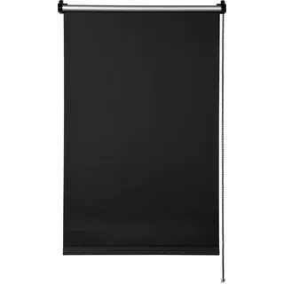 Deco Company Thermo-Rollo ohne Bohren mit Thermo-Rückseite, Klemm-Montage, Höchste Lichtreflektion, Energiesparend, Lichtundurchlässig, Alle Montage-Teile inklusive, Schwarz, 45 x 150 cm
