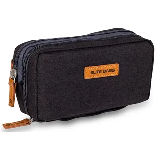 Elite Bags - DIABETIC'S Diabetiker-Täschchen | schwarz bitone | kompakt | 3 Fächer für alle notwendigen Utensilien