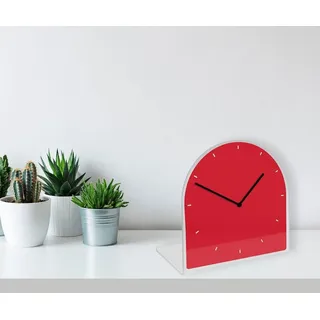 Queence Tischuhr »Helene« Tisch, Uhr, modern, geräuschlos, rot