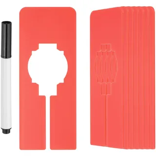PATIKIL 8 Stück Rechteckige Kleiderbügel Teiler 50 x 127 x 35 mm Rot | Schrankteiler Kleiderständer, Kleidung Schrank-Trenner Hängender mit Markierungsstift für Schränke Regale