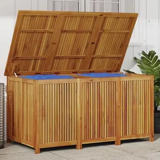 Gartenbox Massivholz Akazie Auflagenbox Wetterfest Kissenbox Aufbewahrungsbox Werkzeugkasten Gartentruhe Holz Garten Balkon Sitztruhe-150 x 80 x 75 cm