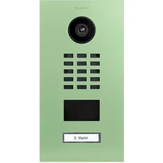 DoorBird D2101V IP Video Türstation, Weißgrün (RAL 6019) | Video-Türsprechanlage mit 1 Ruftaste, RFID, HD-Video, Bewegungssensor