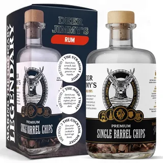 Deer Jimmy's® DIY Rum Geschenkset – Rum selbst Machen mit Premium-Eichenholz aus südamerikanischen Rumfässern – Tiefe Fassreifung für Jede Spirituose Männer