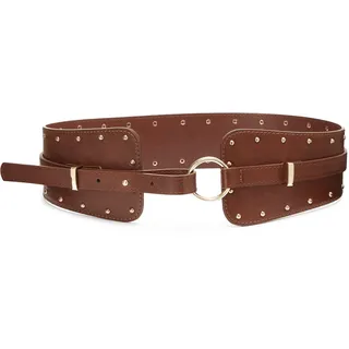 Taillengürtel LASCANA "Nietengürtel", Damen, Gr. 75, braun, Lederimitat, unifarben, Gürtel Taillengürtel, Shapingeffekt, für Kleid & Overall, Bauchgürtel, Topseller