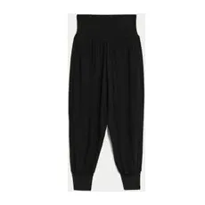 Womens Goodmove Hoch geschnittene Yoga-Jogginghose mit Haremschnitt - Black, Black, UK 6 (EU 34)