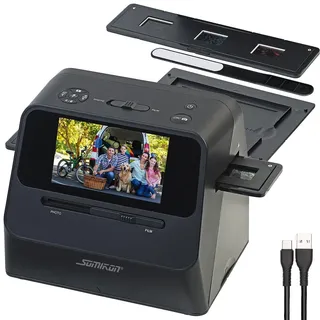 Somikon Fotoscanner: 3in1-Foto-, Dia- & Negativscanner mit 22 MP und HDMI-Ausgang, Akku (Dia Foto Scanner, Digitalisierer, digitalisieren Gerät)