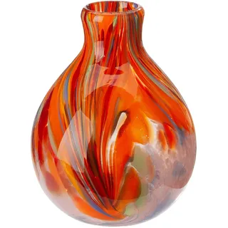 Glas Art Vase Dream aus Glas - Orange - Höhe 24cm x Ø 18cm - durchgefärbte und wasserdichte Blumenvase