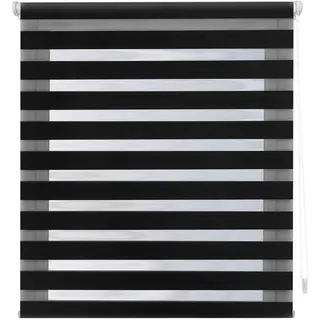 Decorblind | Doppellagiges Rollo ohne Werkzeug und ohne Bohren, Maße: Breite 77 x Länge 180 cm, Maße Stoff: 74 x 175 cm, Schwarz