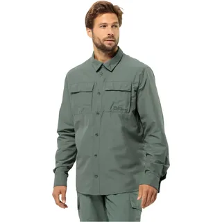Jack Wolfskin Langarmhemd Barrier LS (mit Brusttaschen) hedgegrün Herren