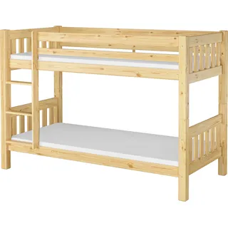 Kinderetagenbett massiv Kiefer Kinderzimmer Stockbett Hochbett Zubehör wählbar V-60.06-09Rollrost und Matratze inkl. - Naturbelassen