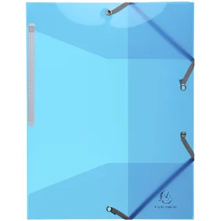 Exacompta 55672E Einschlagmappe Iderama aus Kunststoff mit 3 Klappen und 2 Gummizügen, 24 x 32 cm, DIN A4, hellblau Sammelmappe Dokumentenmappe für Büro und Schule