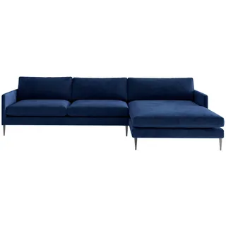 Livetastic Ecksofa , Blau , Metall , Füllung: Daunen, Silikon , Ottomane rechts, L-Form , 277x154 cm , Made in Eu , Typenauswahl, Rücken echt , Wohnzimmer, Sofas & Couches, Wohnlandschaften, Ecksofas