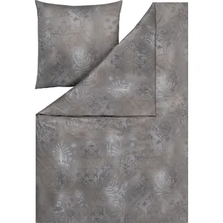 ESTELLA Atelier Mako-Interlock-Jersey Bettwäsche-Garnitur GREGORIO Farbe grau Größe 155x220 + 80x80 cm - Grau